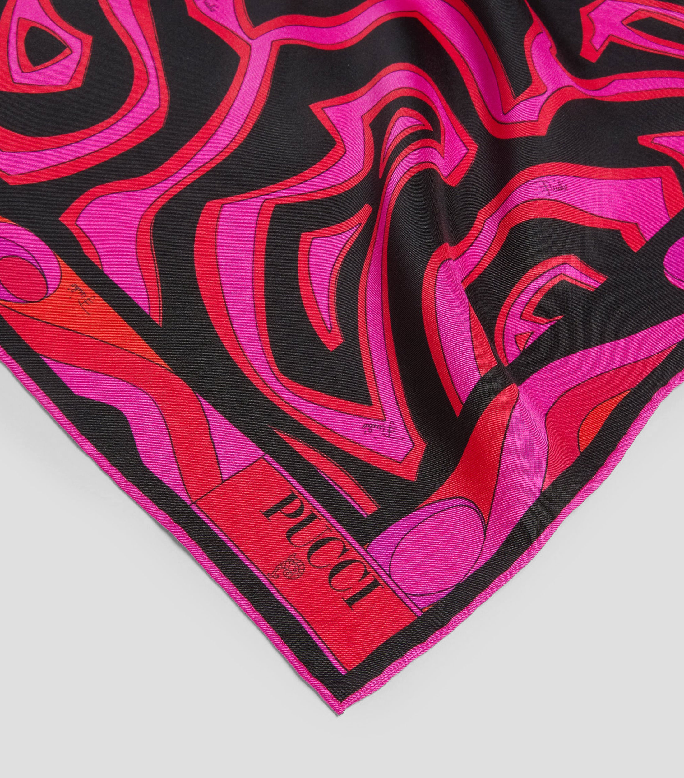 Pañuelo en seda multicolor estampado Mujer